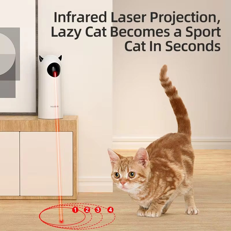 Interactive Automatic LED Laser Cat Toy - Smart Handheld Electronic Pet Accessory for Indoor Use