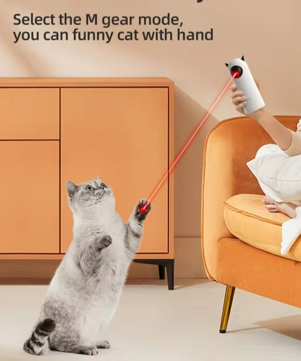 Interactive Automatic LED Laser Cat Toy - Smart Handheld Electronic Pet Accessory for Indoor Use