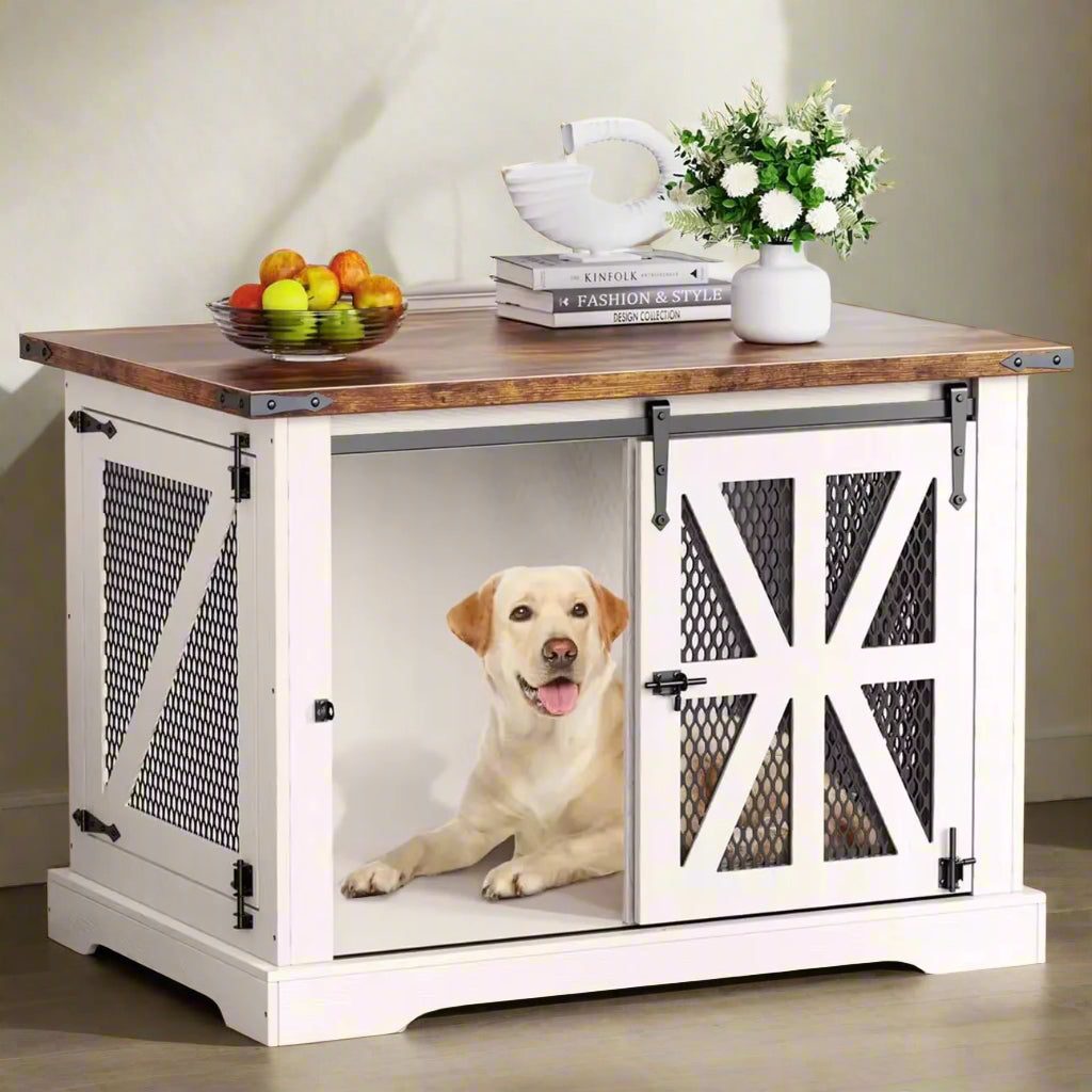 Heavy-Duty Large Dog Crate Furniture for Medium to Extra-Large Dogs with Double Doors, Ideal for Indoor Use