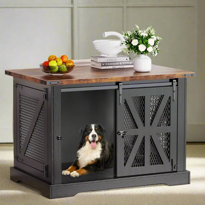 Heavy-Duty Large Dog Crate Furniture for Medium to Extra-Large Dogs with Double Doors, Ideal for Indoor Use